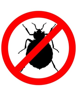 prohibition sign for bed bugs
