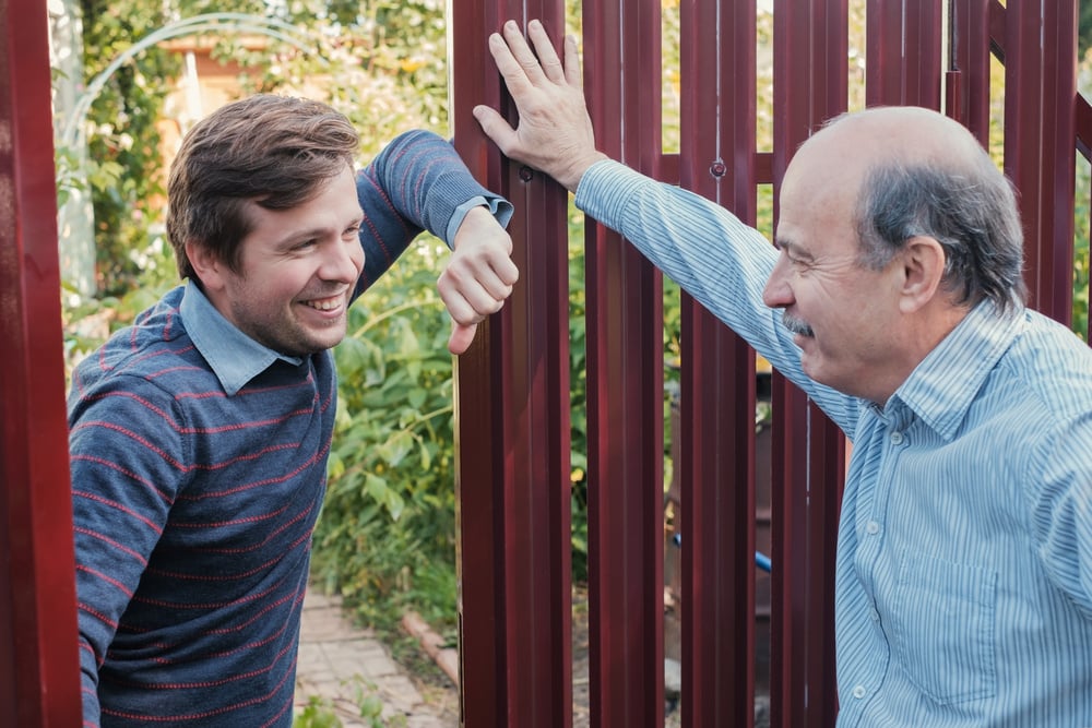 friendly neighbors talking