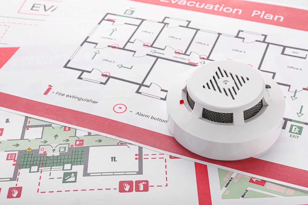 smoke detector and evacuation plan