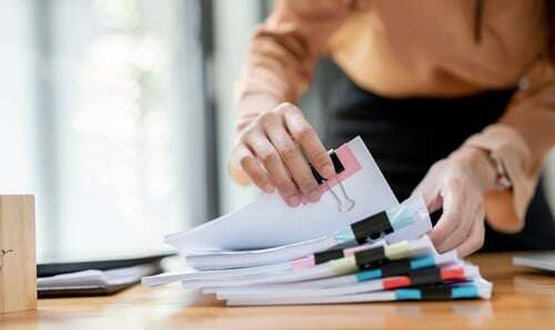 stack of rental forms